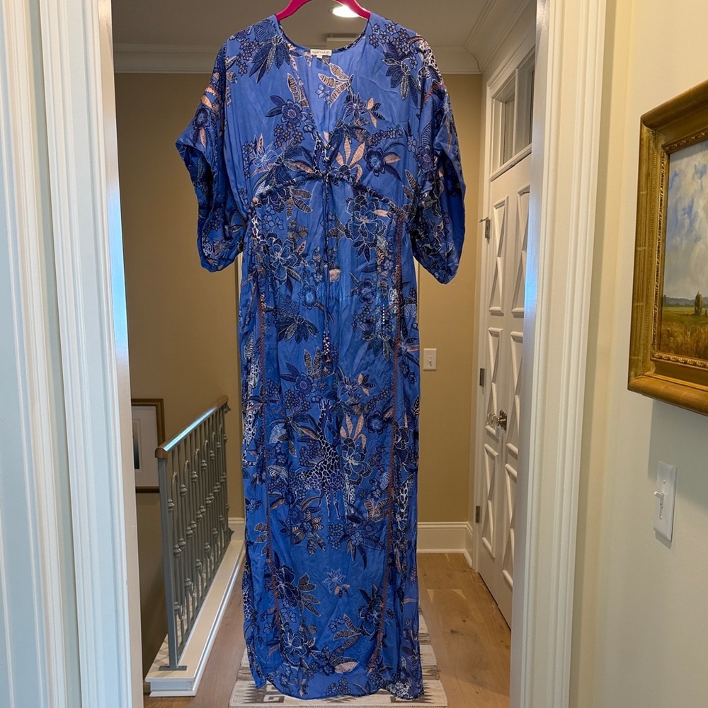 Poupette St Barts Blue Floral maxi Dress (ml)
